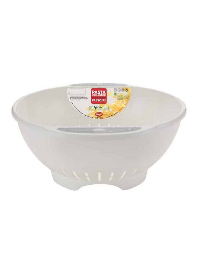 سنيبس مصفاة معكرونة مصنوعة من مواد خالية من مادة بيسفينول أ: وآمنة للاستخدام في غسالة الأطباق وتأتي مع مقبض بلون أبيض ورمادي وبمقاس 28 سم 632/77229 - Image 1